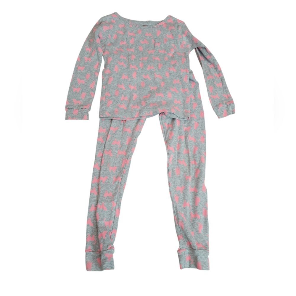 Carter's Cat Print Pajamas Size 5 Gray & Pink